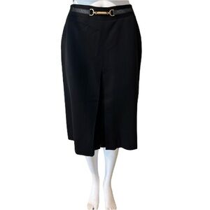 Céline PARIS Vintage Pleated Skirt BLACK Wool
